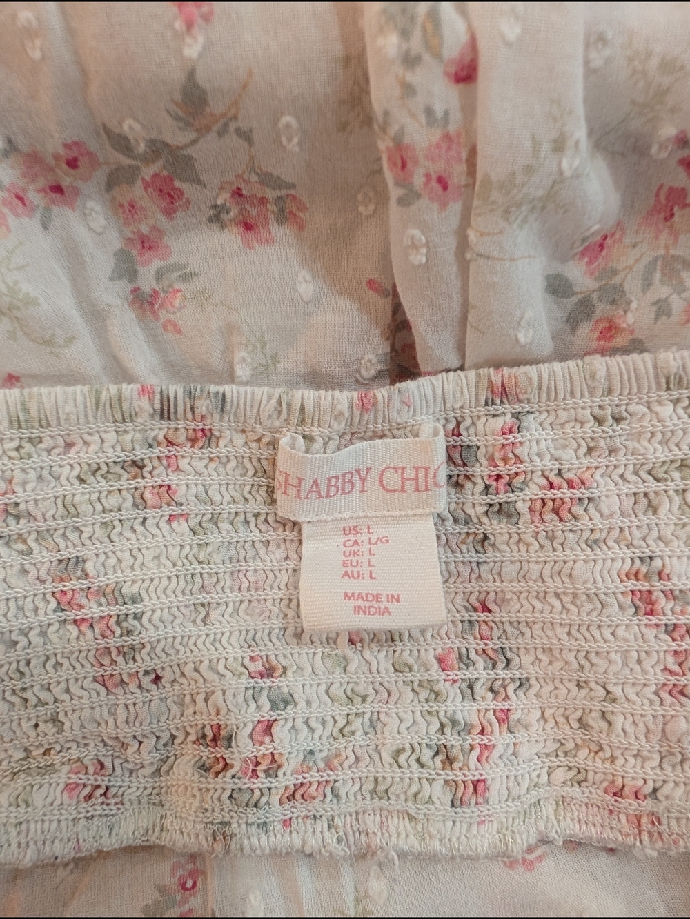 White Maxi Dress with Soft Pink Floral Print - Picture 8 of 8